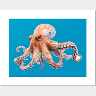 Orange Octopus Posters and Art